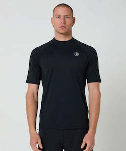 Hurley: Hurley Surf+ SS UPF Rashvest short Sleeve - Black