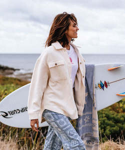 Rip Curl High Tide Fleece Shacket - Off White