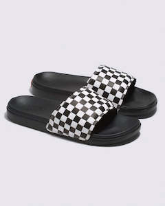 Vans: Vans La Costa Checkerboard Slides - True White/Black