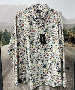 Mechmoto Stretch Double Collar Floral Shirt - Multi