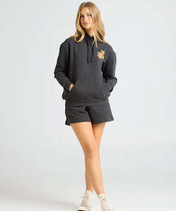 Womens Hoodies Sweatshirts: The Mad Hueys Sunflower Anchor Womens Pullover - Vintage Black