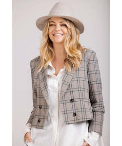 Womens Coats Jackets Vests: Mi Moso Contessa Blazer - Plaid
