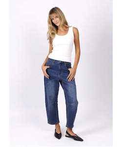 Womens Jeans: Monaco Toni Barrel Jeans - Blue