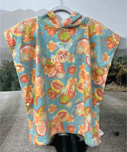 Accessories: Roxy Girls Stay Magical Printed Hooded Towel - Cerulean Reef Flowers