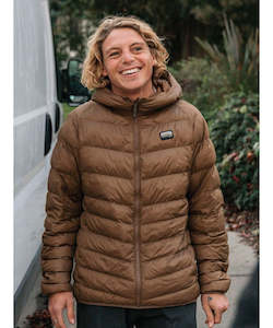 Mens Coats Vests Jackets: Vissla Pacific Packable Eco Puff Jacket - Brown