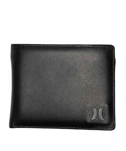 Mens Wallets: Hurley Icon PU Solid Wallet - Black