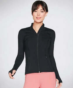 Womens Coats Jackets Vests: Skechers Goflex Jacket /Active Wear - Black