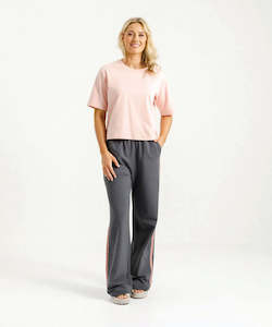 Homelee Palazzo Pants - Graphite Blossom Velvet