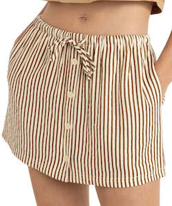 Rhythm Cove Stripe Skort - Natural