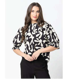 Womens Tops Shirts Blouses: Seeking Lola SS Gifted Top - Bold Ink