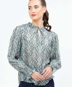 Seeking Lola Emily Top - Green Mirage