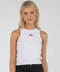 Stussy Graffiti Rib Tank Top - White
