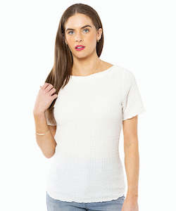 Womens Tops Shirts Blouses: Seeking Lola Maisie Top - Crisp White