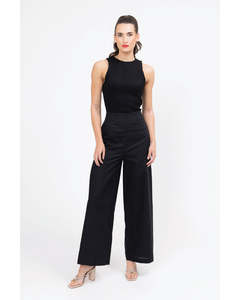 Womens Pants: Billie The Label Essential Wide Leg Suit Pant - Black