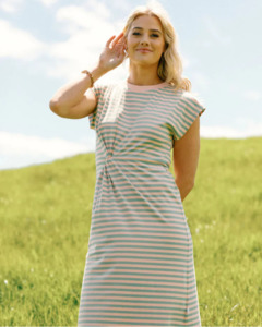 Homelee Aubrey Dress - Candy Apple Stripes