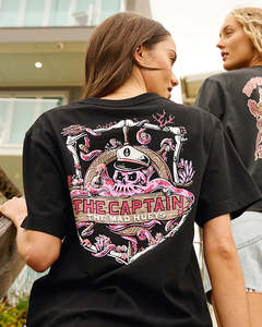 The Mad Hueys The Sea Captain Womens SS Tee - Black