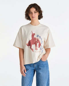Wrangler Bucking Boxed Tee - Ecru