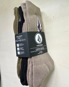 Volcom Full Stone Mix Sock 9-12 3Pk - Lentil Green