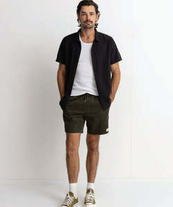 Mens Shirts: Rhythm Classic Linen SS Shirt - Vintage Black