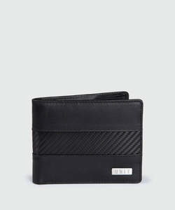 Unit Mens Wallet - Leather Bi-Fold - Carbonx - Black