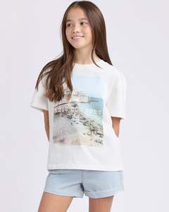 Youth 1: Eve Girl Almafi Coast Tee - Vintage White