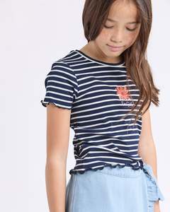 Youth 1: Eve Girl Issy Rib Tee - Navy
