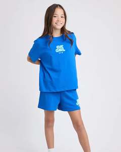 Girls: Eve Girl Sports Club Tee - Cobalt
