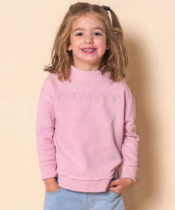 Girls Hoodies Sweats Jumpers: Foxwood Kids Simplified Crew - Pink