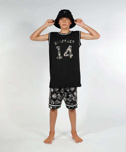 Hello Stranger Baller Muscle Tee - Black Palms