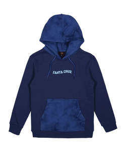Boys Hoodies Sweats Jumpers: Santa Cruz Inherit Stacked Strip Hoody - Dark Blue Tie Dye