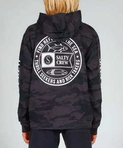 Boys Hoodies Sweats Jumpers: Salty Crew Legends Boys Hood Fleece - Black Camo