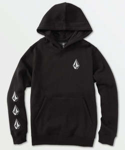 Boys Hoodies Sweats Jumpers: Volcom Iconic Stone Boys Hoodie - Black