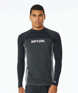 Rip Curl: Rip Curl Drive UPF L/S Rashie - Black