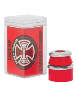 Skateboard Hardware: Independent STD Cylinder Cushions Soft Red Skateboard Bushings