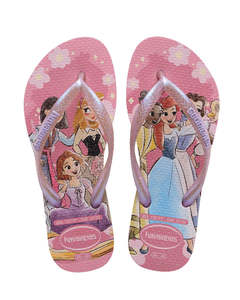 Girls Boys Jandals: Havaianas Kids Slim Princess Jandal - Peony Rose
