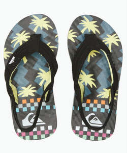 Girls Boys Jandals: Quiksilver Boys Molokai Layback SP KD Sandal - Black 1