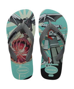 Girls Boys Jandals: Havaianas Kids Top Minecraft 0031 Jandals - White