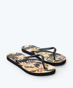 Girls Boys Jandals: Rip Curl Sunday Swell Thongs - Black