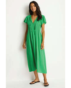 Sea Level Sunset Maxi Daydress - Kelly Green