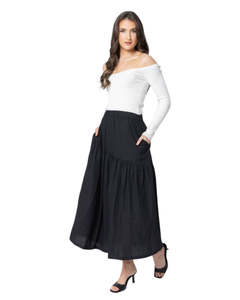 Womens Skirts: Seeking Lola Devine Maxi Skirt - Black
