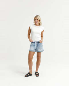Womens Shorts: Homelee Lagoon Shorts - Snow Wash