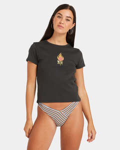 Womens T Shirts Tees: Volcom Have a Clue Womens Tee - Vintage Black