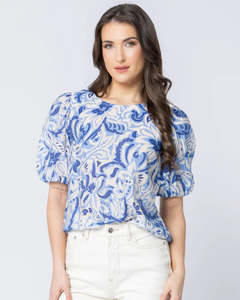 Seeking Lola Relaxed Carefree Top - Blue Whisper