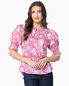 Womens Tops Shirts Blouses: Leila + Luca Honey Blouse - Romantic Mist
