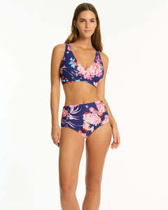 Sea Level Indochine High Waist Gathered Side Pant - French Navy