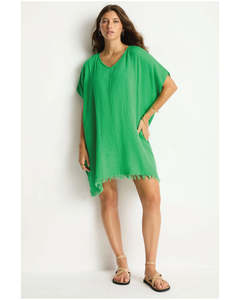 Sea Level Sunset Kaftan - Kelly Green