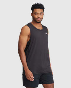 Men: RVCA Sport Vent SL Muscle Shirt - Black