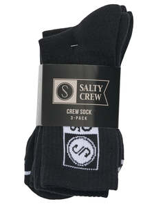 Mens Accessories: Salty Crew Stripe Alpla Socks 3PK - Black