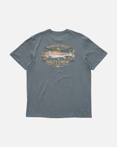 Mens T Shirts Polos: Salty Crew Trout Mount Premium SS Tee - Storm