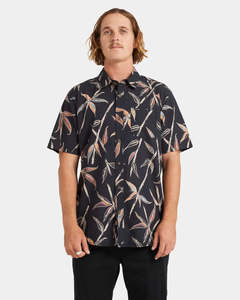 Mens Shirts: Volcom Scaler Stone Woven SS Shirt - Vintage Black